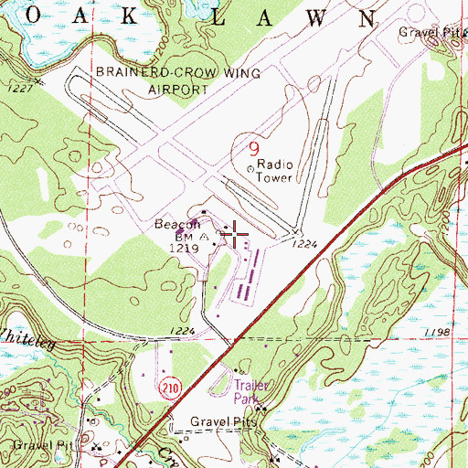 Topographic Map of North Memorial Air Care, MN
