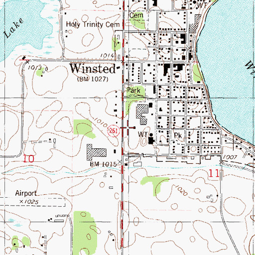 Topographic Map of Ridgeview Ambulance Service Winsted, MN