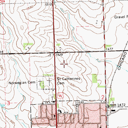 Topographic Map of Rock County Ambulance, MN
