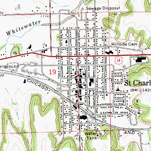 Topographic Map of Saint Charles Ambulance, MN
