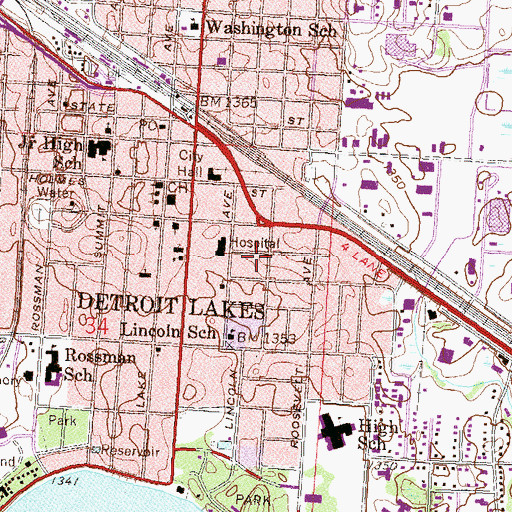 Topographic Map of Saint Mary's Emergency Medical Services, MN
