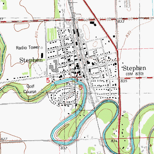 Topographic Map of Stephen Volunteer Ambulance, MN