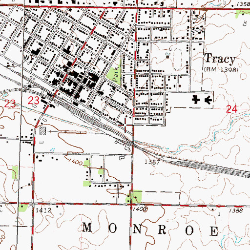 Topographic Map of Tracy Ambulance, MN