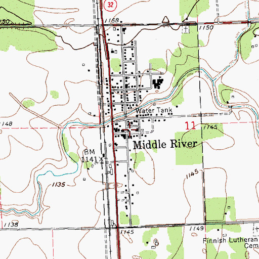 Topographic Map of Tri - County Emergency Medical Services District, MN