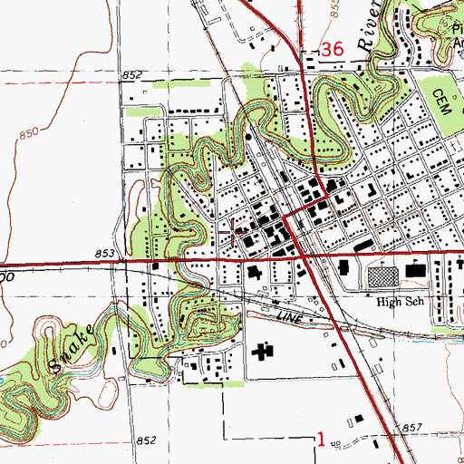 Topographic Map of Warren Volunteer Ambulance Service, MN