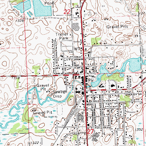Topographic Map of Ringdahl Ambulance Service Pelican Rapids, MN