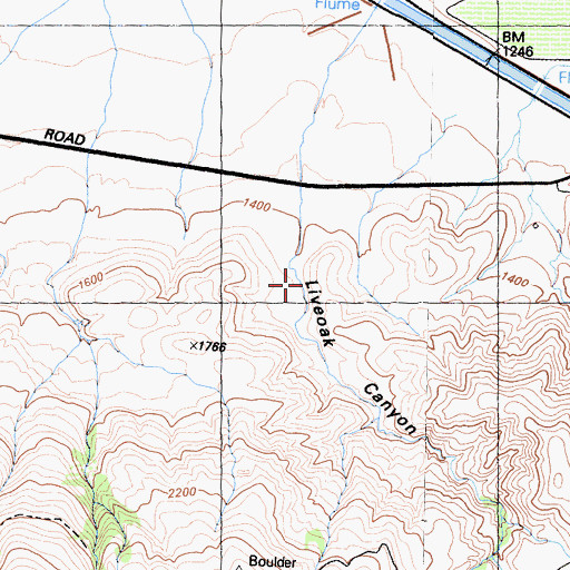 Topographic Map of Liveoak Canyon, CA