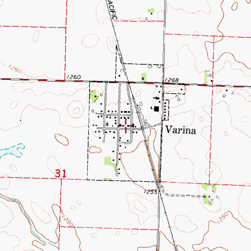 Topographic Map of Varina Fire Department, IA