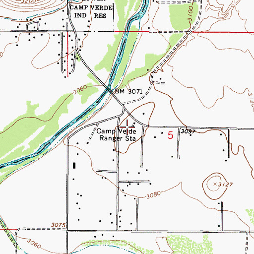 Topographic Map of Camp Verde Administrative Site, AZ