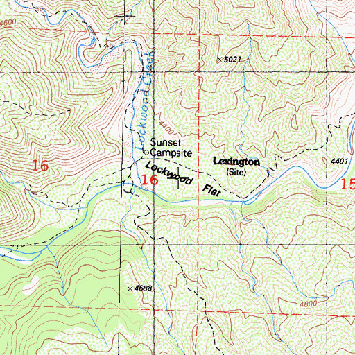 Topographic Map of Lockwood Flat, CA