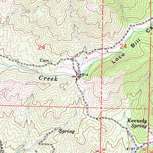 Topographic Map of Loco Bill Canyon, CA