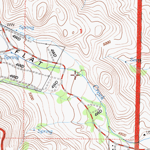 Topographic Map of Loco Creek, CA