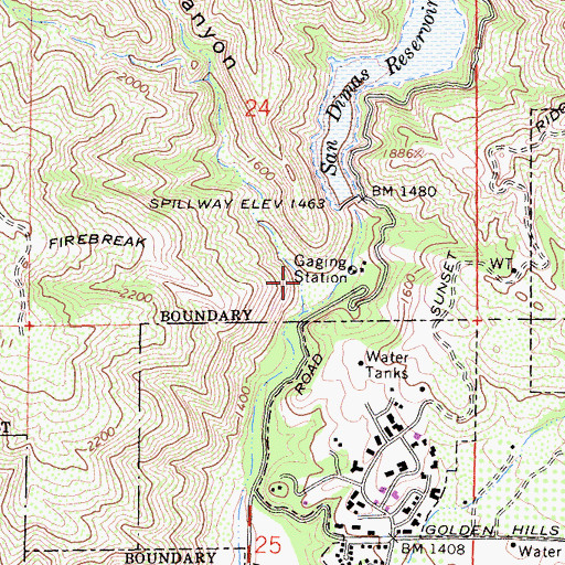 Topographic Map of Lodi Canyon, CA