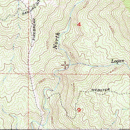 Topographic Map of Logan Creek, CA