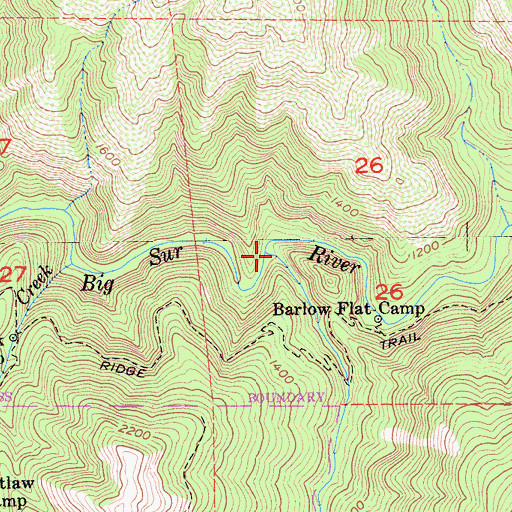 Topographic Map of Logwood Creek, CA