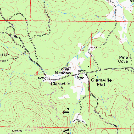 Topographic Map of Lomar Meadow, CA