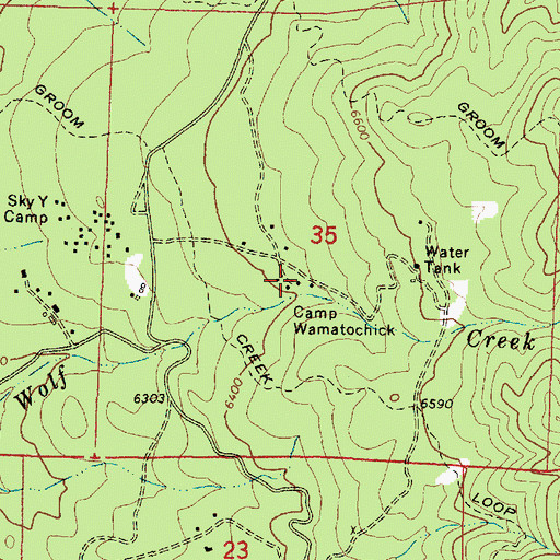 Topographic Map of Camp Wamatochick, AZ