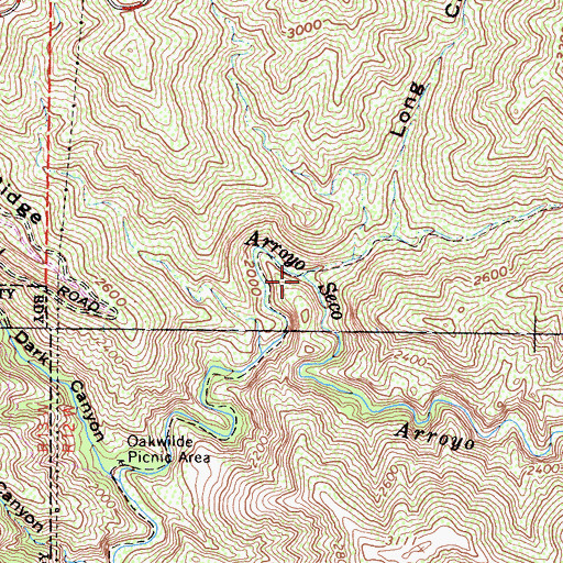 Topographic Map of Long Canyon, CA
