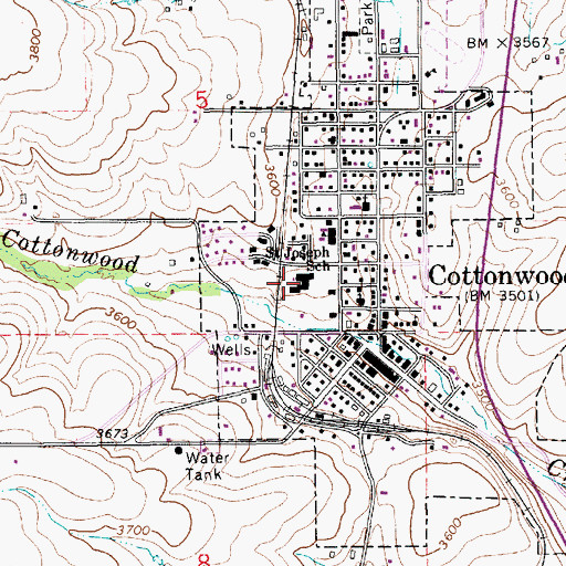 Topographic Map of Saint Mary's Hospital, ID