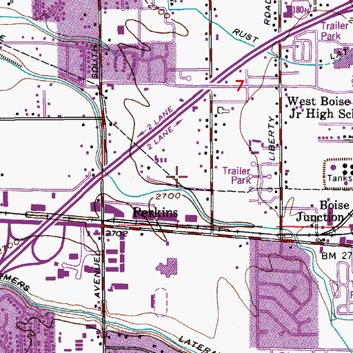 Topographic Map of Intermountain Hospital, ID