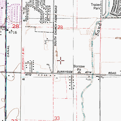 Topographic Map of Eastern Idaho Regional Medical Center, ID