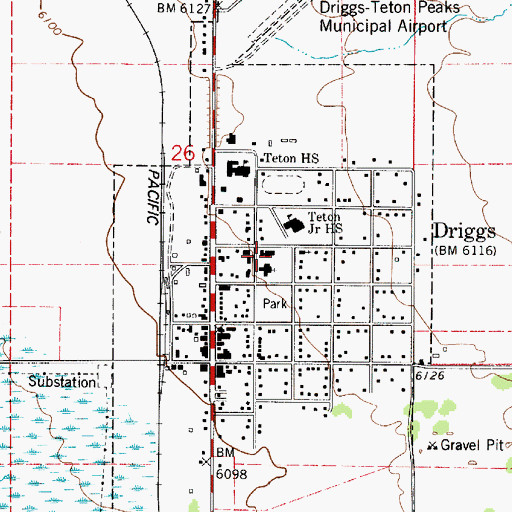 Topographic Map of Teton Valley Hospital, ID
