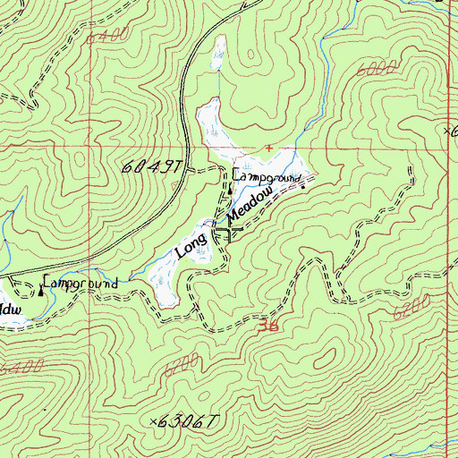 Topographic Map of Long Meadow, CA