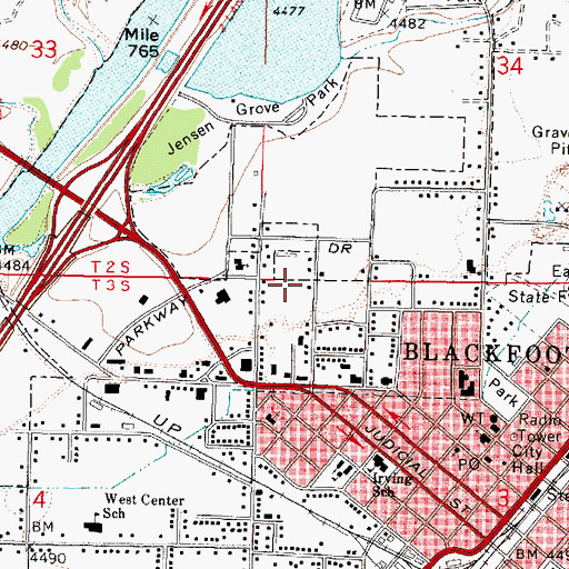 Topographic Map of Idaho Doctors Hospital, ID