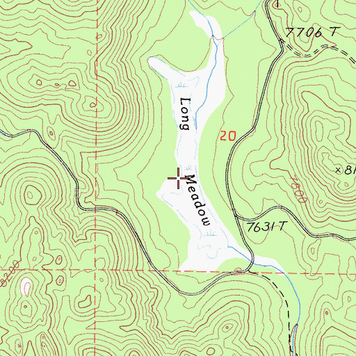 Topographic Map of Long Meadow, CA