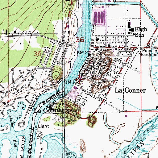 Topographic Map of La Conner Police Department, WA