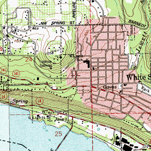 Topographic Map of White Salmon Police Department, WA