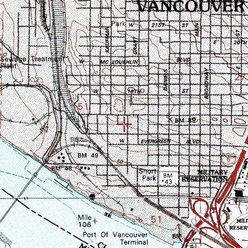 Topographic Map of Clark County Sheriff's Office, WA