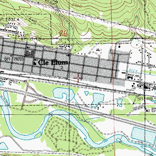Topographic Map of Cle Elum Police Department, WA
