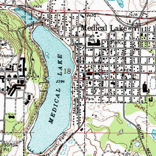 Topographic Map of Medical Lake Police Department, WA