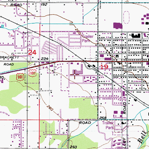 Topographic Map of Sequim Police Department, WA