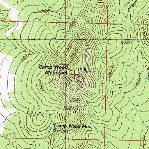 Topographic Map of Camp Wood Mountain, AZ