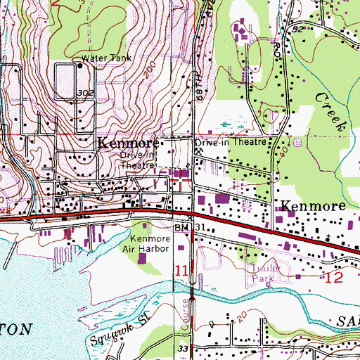Topographic Map of King County Sheriff's Office Kenmore, WA