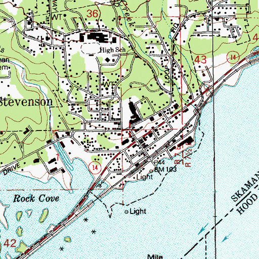 Topographic Map of Skamania County Sheriff's Office, WA