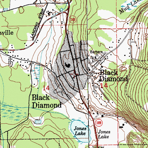 Topographic Map of Black Diamond Police Department, WA