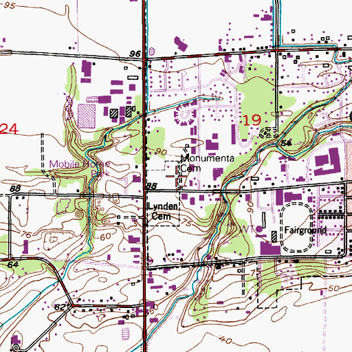 Topographic Map of Lynden Police Department, WA