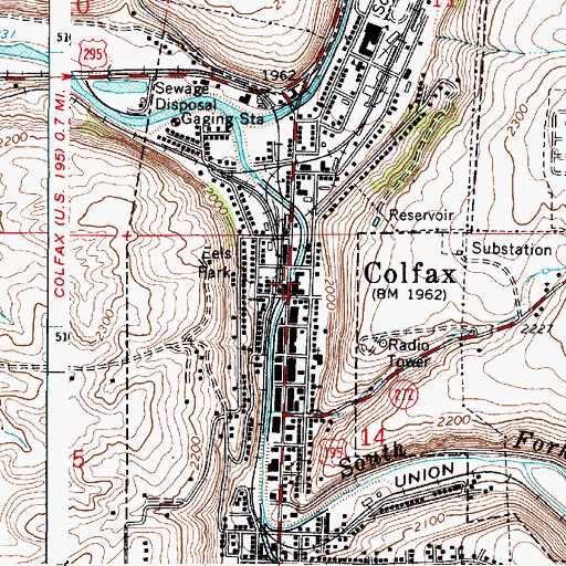 Topographic Map of Whitman County Sheriff's Office, WA