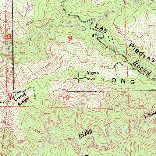 Topographic Map of Long Ridge, CA