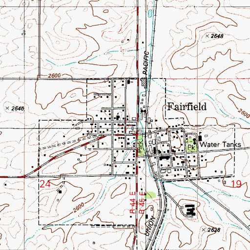 Topographic Map of Fairfield Sheriff's Office, WA