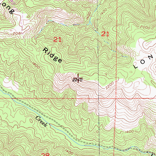 Topographic Map of Long Ridge, CA