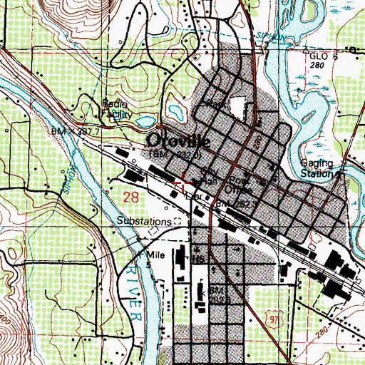 Topographic Map of Oroville Police Department, WA