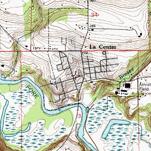 Topographic Map of La Center Police Department, WA