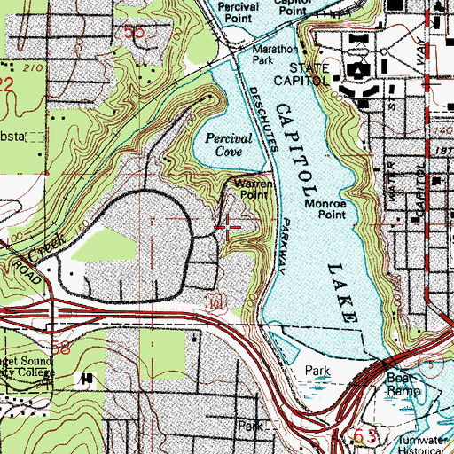 Topographic Map of Thurston County Sheriff's Office, WA