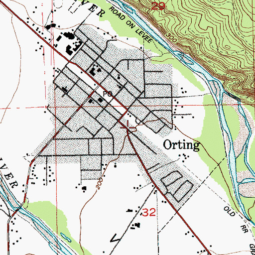 Topographic Map of Orting Police Department, WA