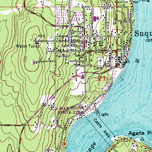 Topographic Map of Suquamish Police Department, WA