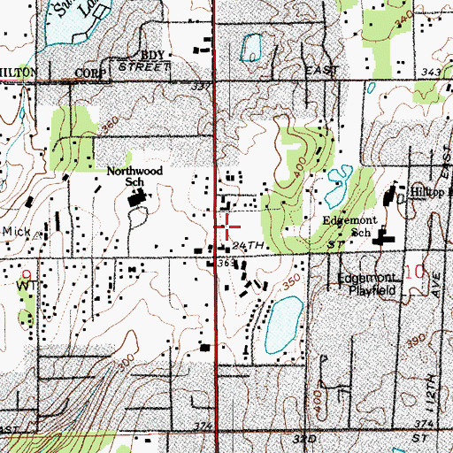 Topographic Map of Edgewood Police Department, WA